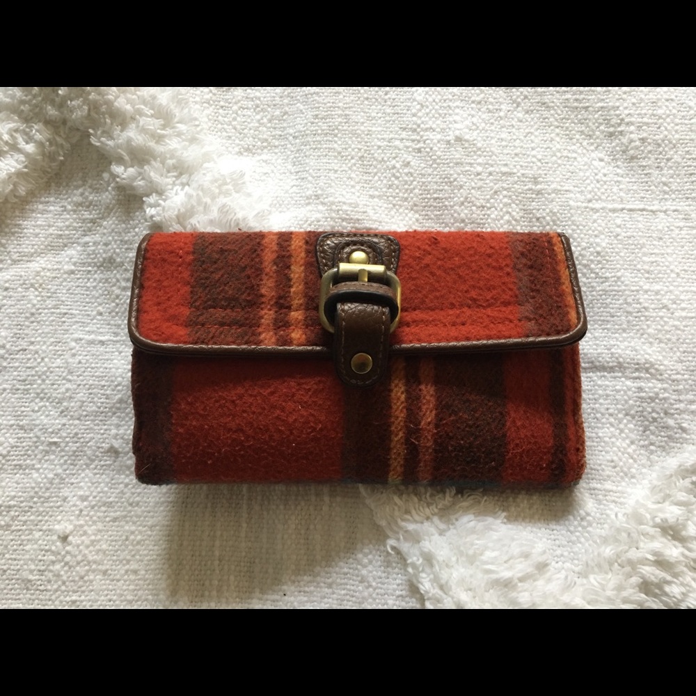 Orange plaid wallet